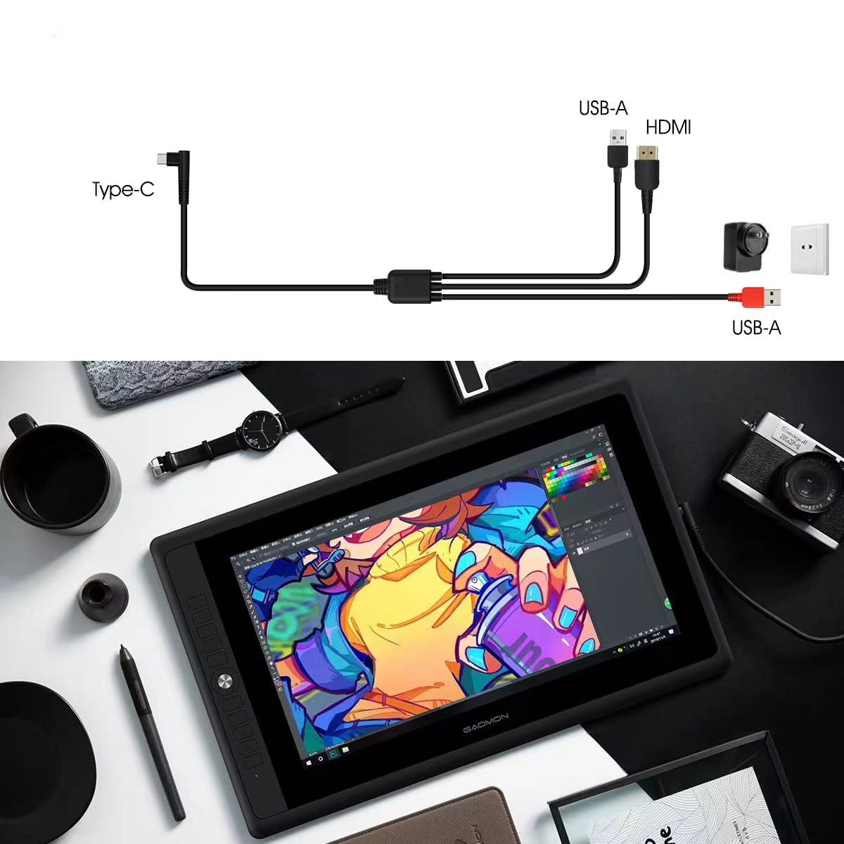 Cables for GAOMON Pen Tablets and Displays